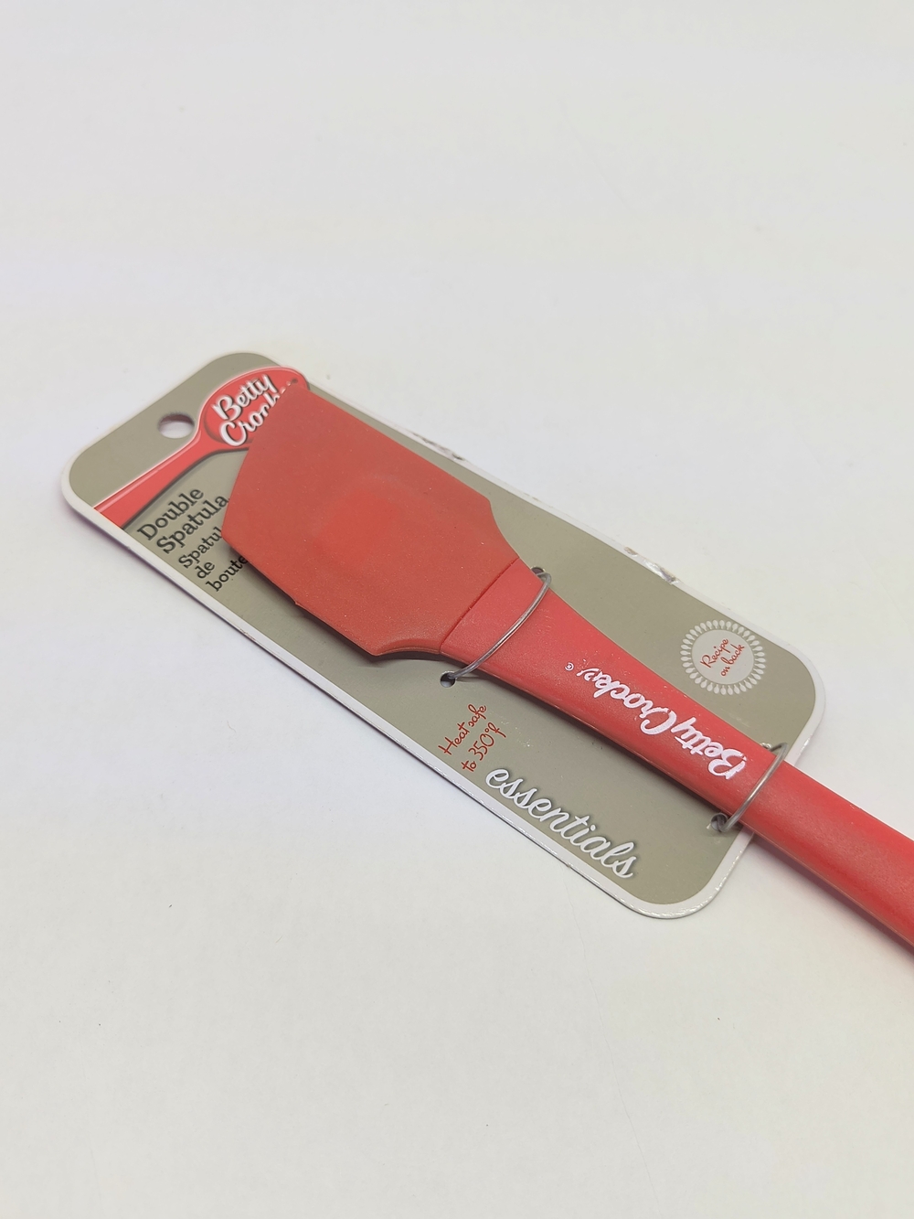 BETTY CROCKER Silicone Double Sided Angled Red Spatula Heat Safe New